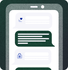 A phone with a chat on the screen